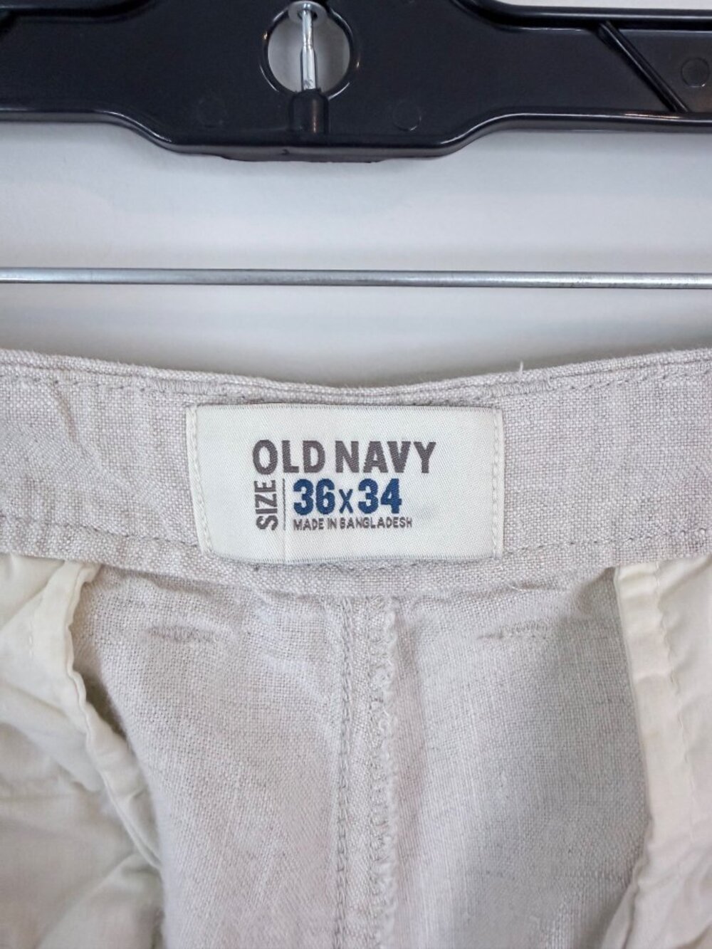 Old Navy Mens100% Linen Beige Pants Size 36x34 Lightweight Casual Wear - Picture 4 of 9